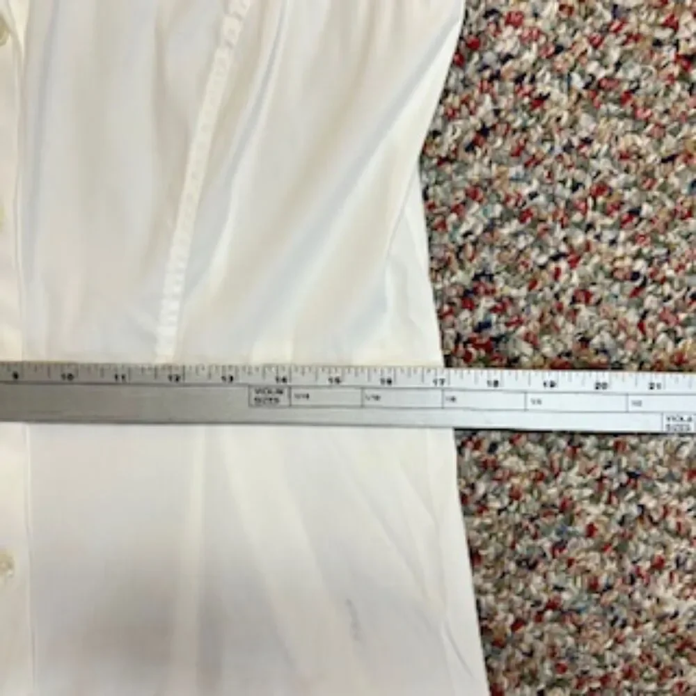 Lafayette 148 Women's White Cotton Sleeveless Fit & Flare Button Up Shirt Size 6 - Picture 10 of 11